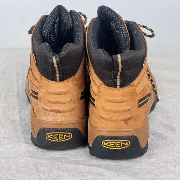 KEEN Mens Waterproof Hiking Boots 12EE Brown Leather Safety Toe READ - Picture 12 of 16